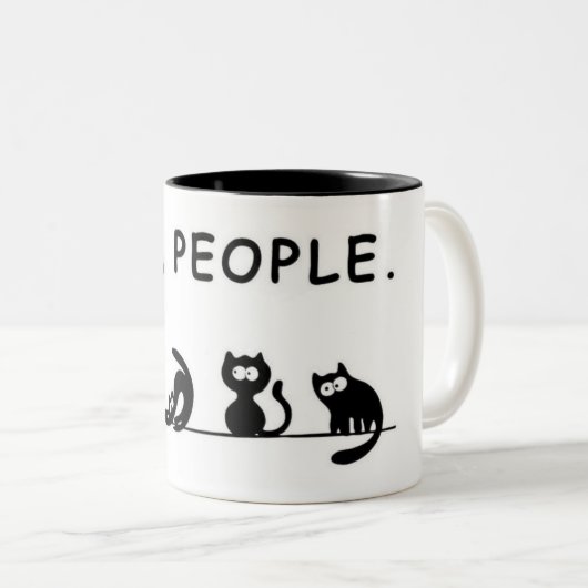 "Ew, People — Funny Cat Mug" Tweekleurige Koffiemok (Voorkant rechts)