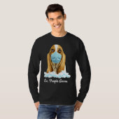 Ew People Germs Basset Hound Dog Wearing Face Mask T-shirt (Voorkant volledig)