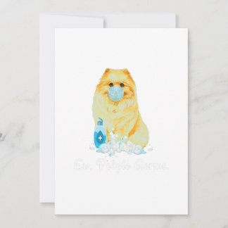 Ew People Germs Pomeranian Dog Wearing A Face Mask Feestdagenkaart