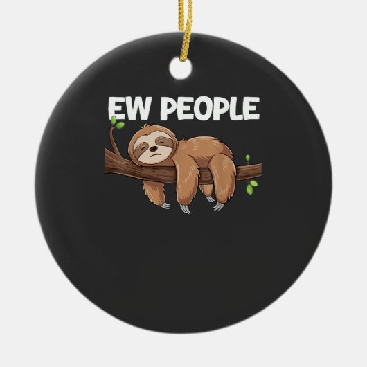 Ew People Luiaard T-Shirt Keramisch Ornament (Voorkant)