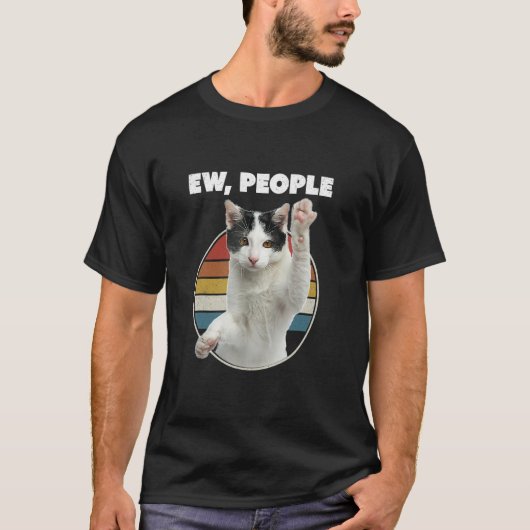 Ew People Retro Cat Meow Cat T-shirt (Voorkant)