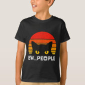 Ew People Retro Funny Black Cat Anti Social Men Wo T-shirt (Voorkant)