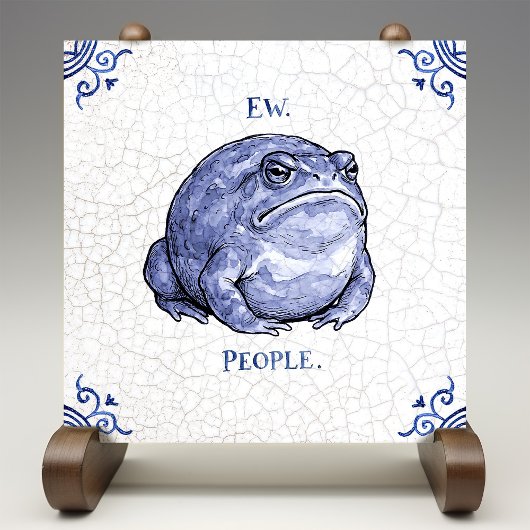 Ew People Toad Delft Blue Dutch Style  Tegeltje