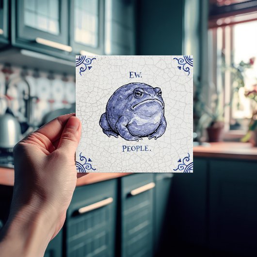 Ew People Toad Delft Blue Dutch Style  Tegeltje