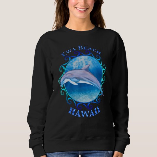 Ewa Beach Hawaii Hi Vakantie Souvenir Dolfijn Trui (Voorkant)