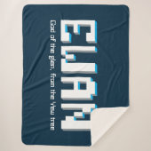 Ewan jongens naam en betekenis pixels tekst gamers sherpa deken (Voorkant)