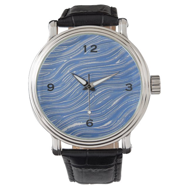 eWatch blauw water voor mannen Horloge (Voorkant)