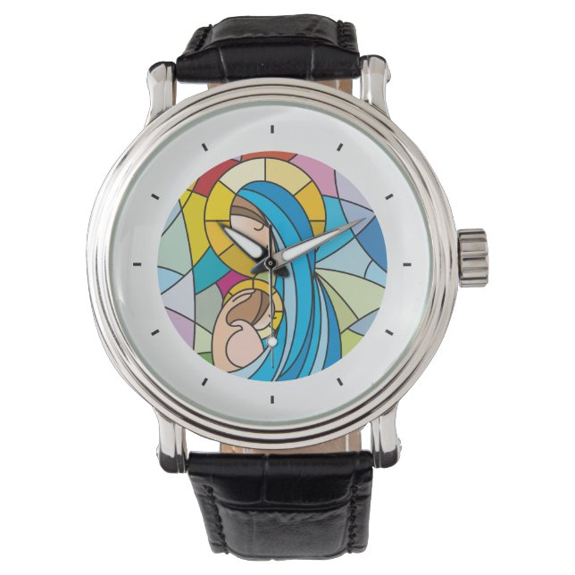 eWatch kijken met een moeder en baby illustratie. Horloge (Voorkant)