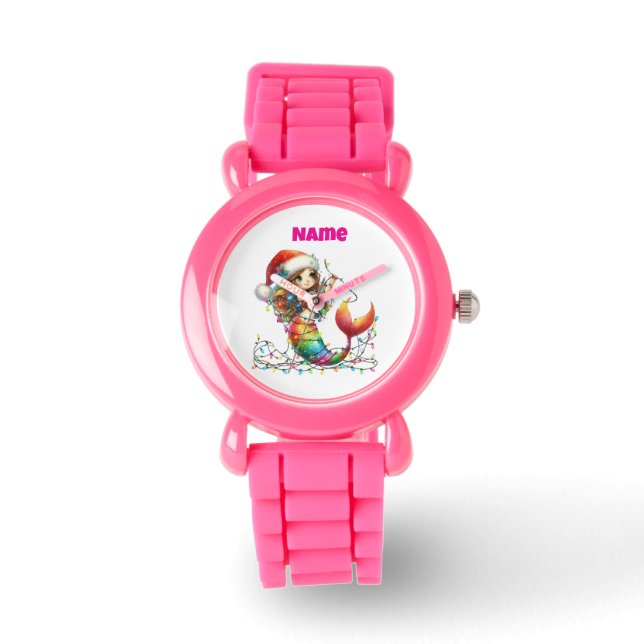 eWatch :  Personalized Pink Festive Pocket  Horloge (Voorkant)