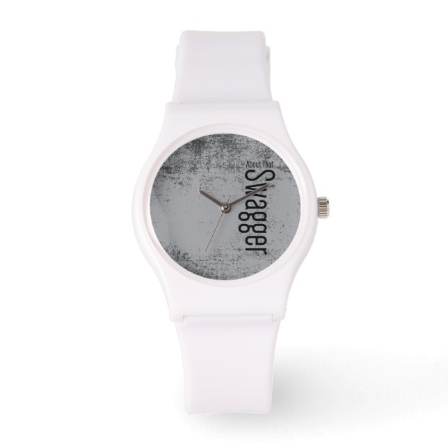 eWatch sporty white silicon band Horloge (Voorkant)