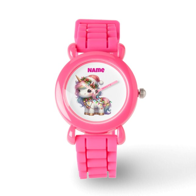 eWatch Watch--Personalized Pink Festive Pocket  Horloge (Voorkant)