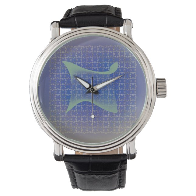 eWatch Watch puzzle pieces together in a grid Horloge (Voorkant)