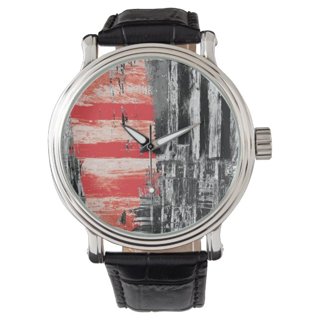 eWatch Watch – Red Pulse Abstract Design Horloge (Voorkant)