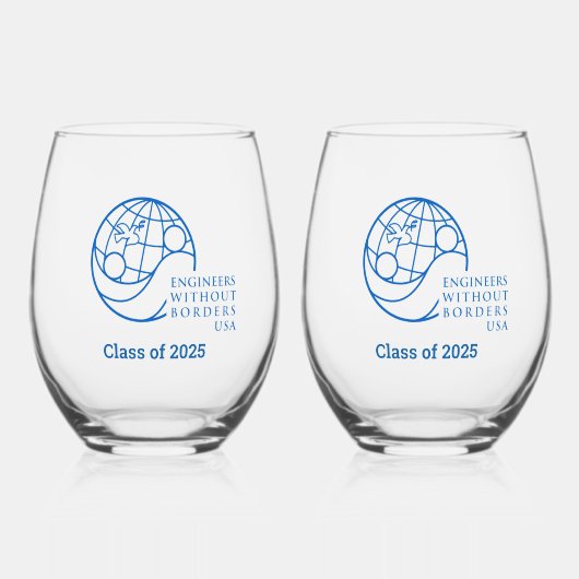 EWB-USA Klasse van 2025 Stemloze Wijnglazen Wijnglas Zonder Voet (Voorkant)