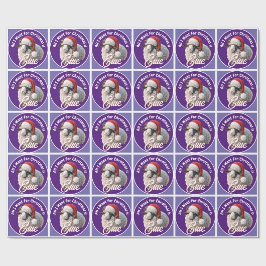 Ewe Dragen Santa Hat Paarse Kerstmis Cadeaupapier (Vlak)