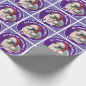 Ewe Dragen Santa Hat Paarse Kerstmis Cadeaupapier (Hoek)