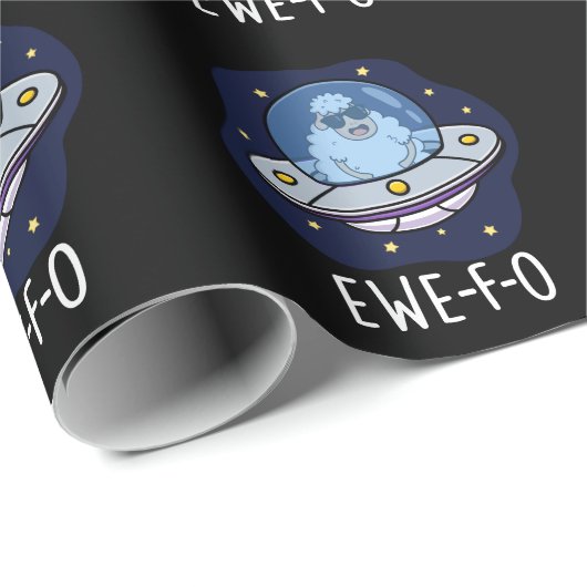 Ewe-F-O Funny UFO Pun Dark BG Cadeaupapier (Rol Hoek)