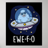 Ewe-F-O Funny UFO Pun Dark BG Poster (Voorkant)