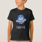 Ewe-F-O Funny UFO Pun Dark BG T-shirt (Voorkant)
