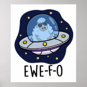 Ewe-F-O Funny UFO Pun Poster (Voorkant)