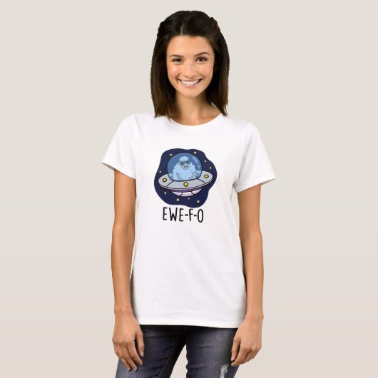 Ewe-F-O Funny UFO Pun T-shirt (Voorkant volledig)