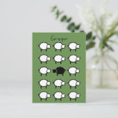 ewe-nique citaat zwart schaap uniek briefkaart (Staand voorkant)