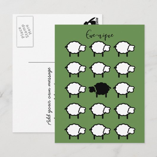 ewe-nique citaat zwart schaap uniek briefkaart (Voorkant / Achterkant)
