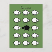 ewe-nique citaat zwart schaap uniek briefkaart (Voorkant)