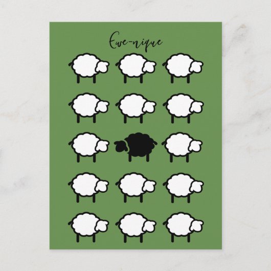ewe-nique citaat zwart schaap uniek briefkaart (Voorkant)