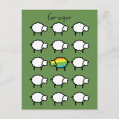 ewe-nique quote regenboogschaap uniek briefkaart (Voorkant)