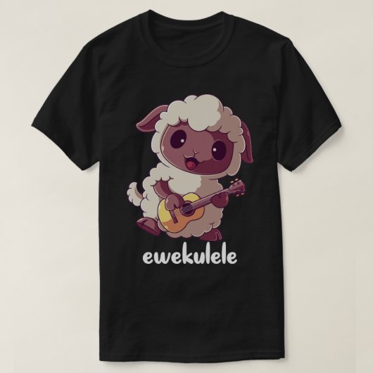 Ewekulele Sheep Ukulele Pun Guitar Player Farmer H T-shirt (Design voorkant)