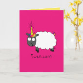 Ewenicorn - Funny Sheep Unicorn Wenskaart Kaart (Gele Bloem)