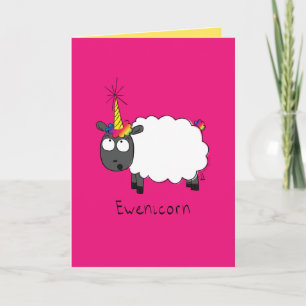 Ewenicorn - Funny Sheep Unicorn Wenskaart Kaart