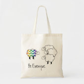 Ewenique regenboogschaap tote bag (Voorkant)