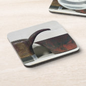 Ewer en bekken (koper) bier onderzetter (Linkerzijde)