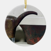 Ewer en bekken (koper) keramisch ornament (Voorkant)