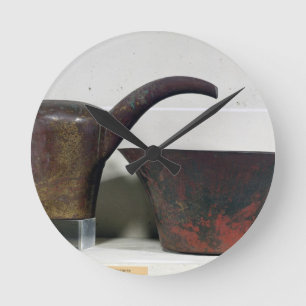 Ewer en bekken (koper) ronde klok