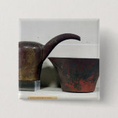 Ewer en bekken (koper) vierkante button 5,1 cm (Voorkant)