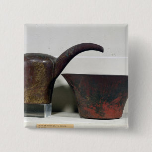 Ewer en bekken (koper) vierkante button 5,1 cm