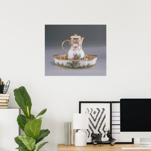 Ewer en bekken, vervaardigd in Parijs Poster (Thuiskantoor)