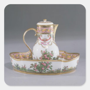 Ewer en bekken, vervaardigd in Parijs Vierkante Sticker