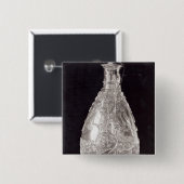 Ewer met vogels van de schatkist van vierkante button 5,1 cm (Voorkant /achterkant)