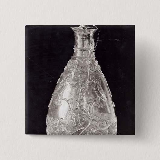 Ewer met vogels van de schatkist van vierkante button 5,1 cm (Voorkant)