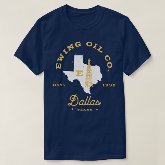Ewing Oil Co Dallas Texas EST 1930 T-shirt (Design voorkant)