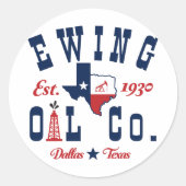 Ewing Oil Company Ronde Sticker (Voorkant)