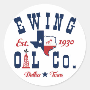 Ewing Oil Company Ronde Sticker