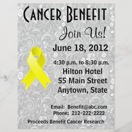 Ewing Sarcoma Awareness Benefit Grey Floral Flyer (Voorkant)