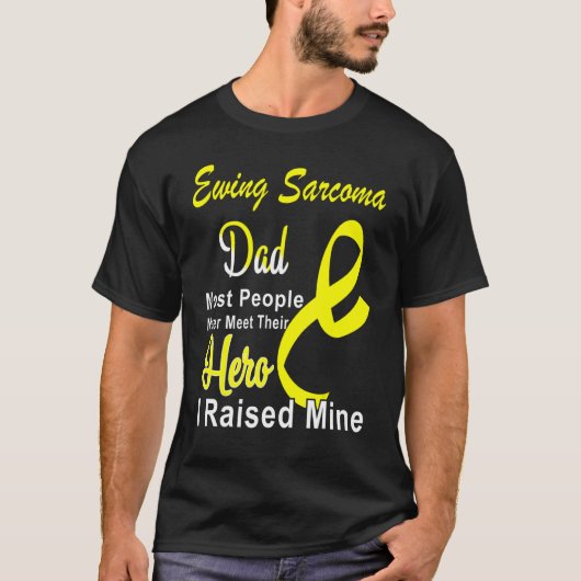 Ewing Sarcoma Bewustzijn Papa Geel Lint Vader S T-shirt (Voorkant)