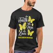 Ewings Sarcoma Awareness Faith Hope Love Butterfly T-shirt (Voorkant)