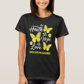 Ewings Sarcoma Awareness Faith Hope Love Butterfly T-shirt (Voorkant)